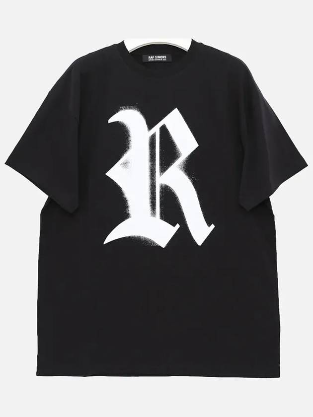 Oversized Fit Cotton Short Sleeve T-Shirt Black - RAF SIMONS - BALAAN 3