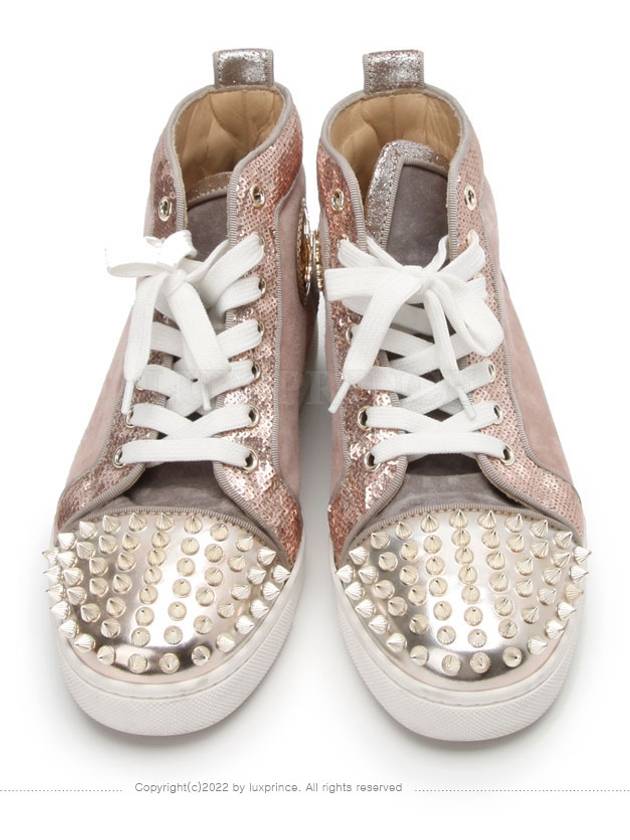 Suede Spike Charm Point High Neck Sneakers 1235hva - CHRISTIAN LOUBOUTIN - BALAAN 1