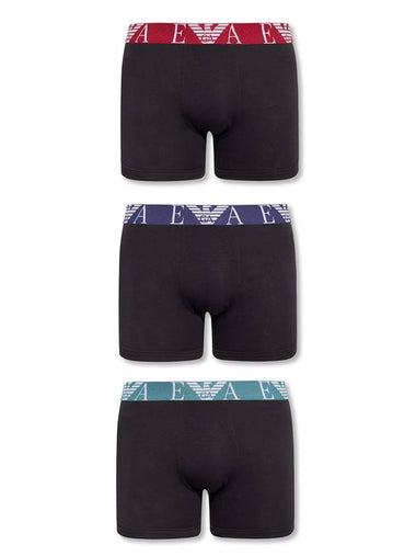 Logo Band Briefs 3 Pack Black - EMPORIO ARMANI - BALAAN 1