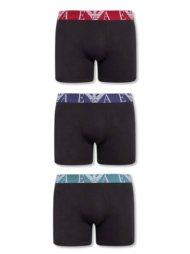 Logo Band Briefs 3 Pack Black - EMPORIO ARMANI - BALAAN 1