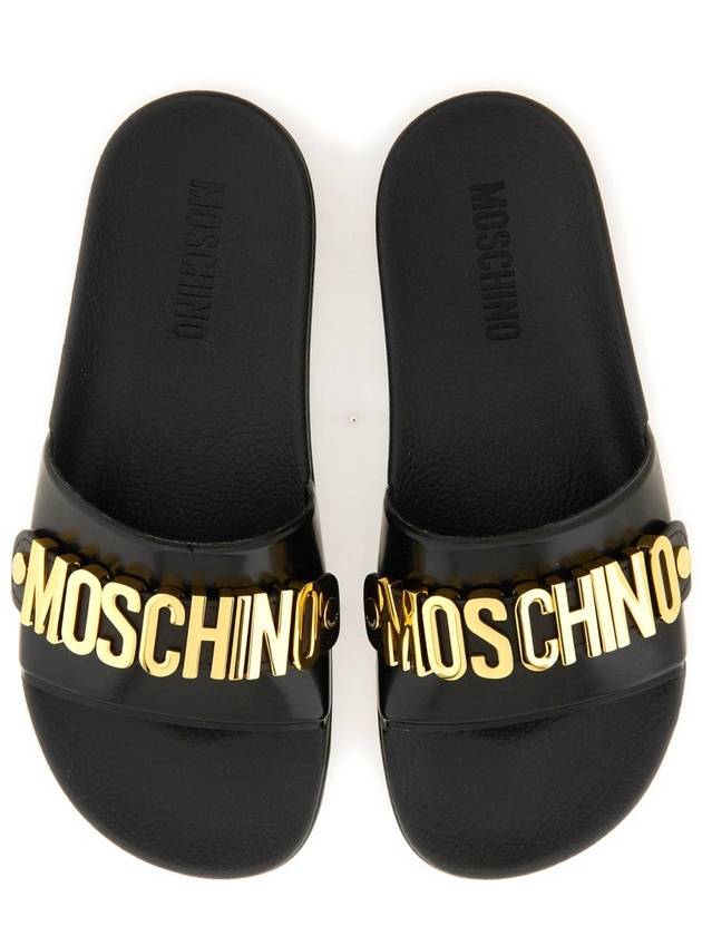 Moschino Slide Sandal With Logo - MOSCHINO - BALAAN 3