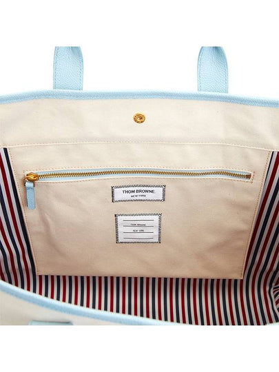 Canvas Leather Medium Tool Tote Bag Ivory - THOM BROWNE - BALAAN 2