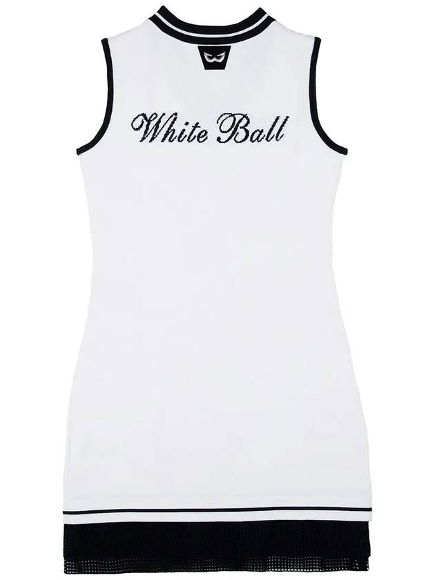 Woven Patch Knit Dress WHITE - WHITEBALL - BALAAN 7