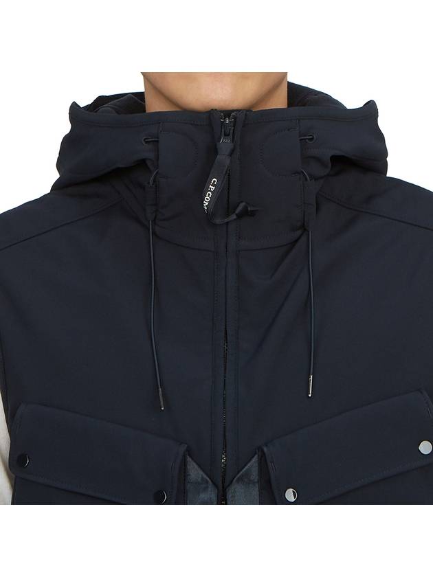 Shell R Mix Goggle Hooded Padded Vest Navy - CP COMPANY - BALAAN 8