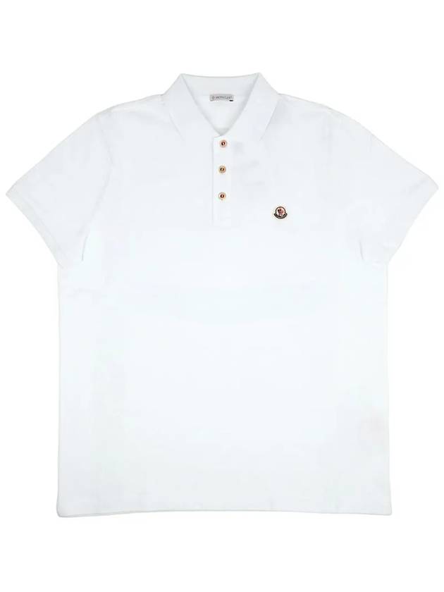 Logo Patch Polo Shirt White - MONCLER - BALAAN 2