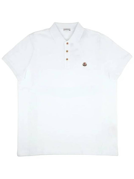 Logo Patch Polo Shirt White - MONCLER - BALAAN 2