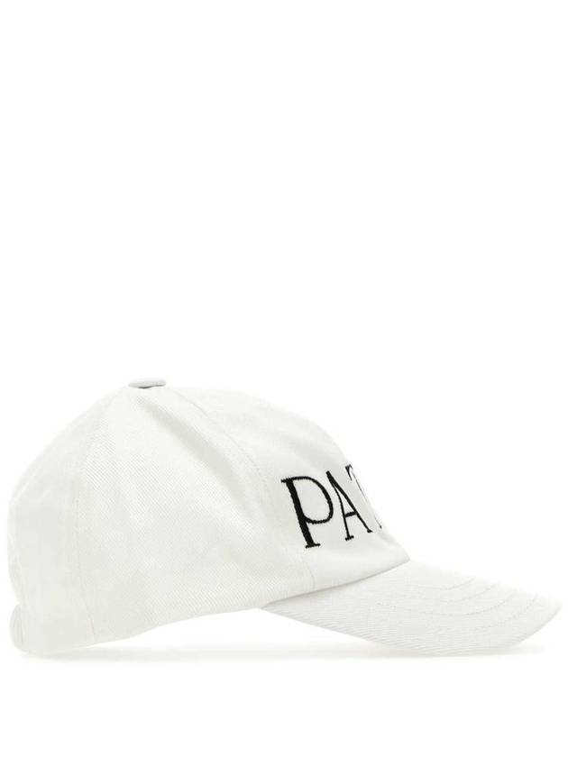 Embroidered Logo Cotton Ball Cap White - PATOU - BALAAN 3