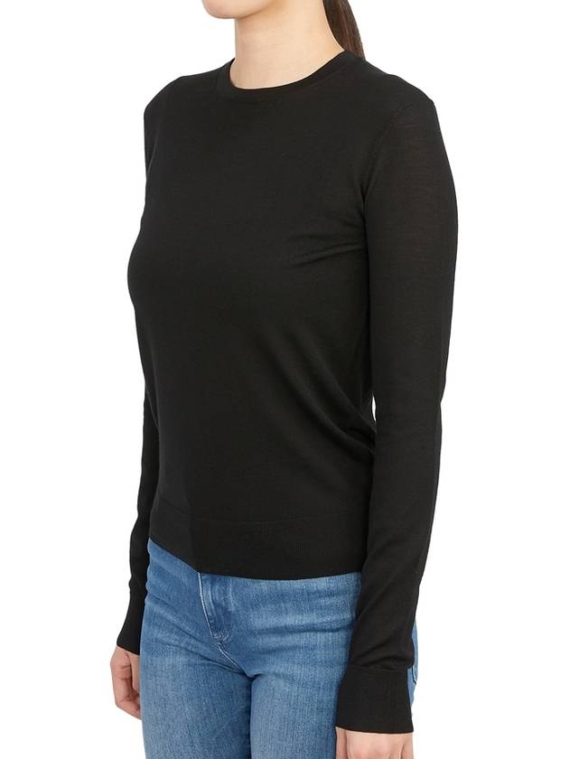 Regal Wool Crew Neck Knit Top Black - THEORY - BALAAN 3