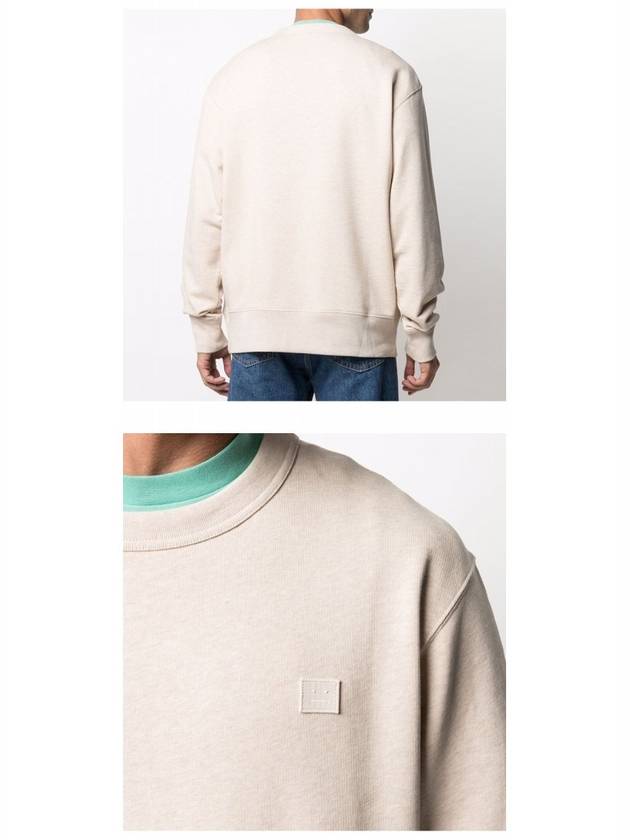 Face Patch Crew Neck Sweatshirt Oatmeal Melange - ACNE STUDIOS - BALAAN 6