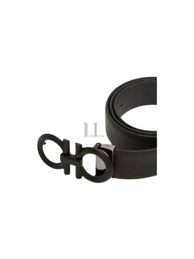 Gancini Buckle Reversible Leather Belt Black - SALVATORE FERRAGAMO - BALAAN 2