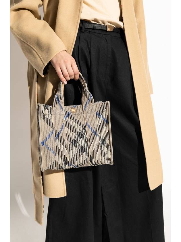 Check Knit Mini Tote Bag Lichen - BURBERRY - BALAAN 3