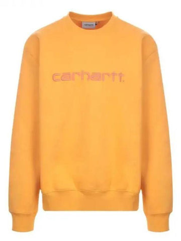 Logo embroidery crew neck sweatshirt orange men 233970 - CARHARTT - BALAAN 1