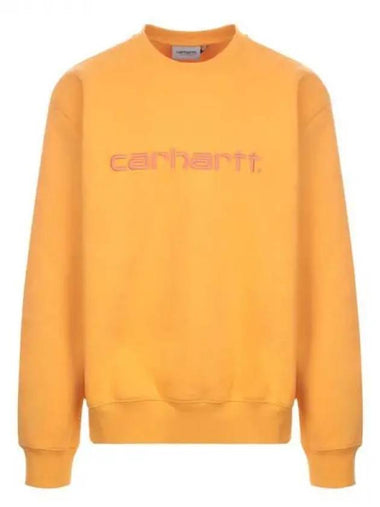 Logo embroidery crew neck sweatshirt orange men 233970 - CARHARTT - BALAAN 1