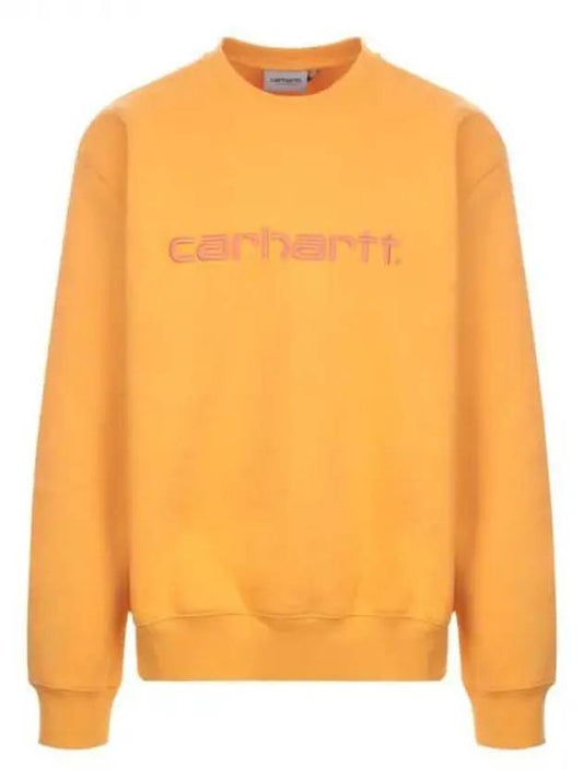 Logo embroidery crew neck sweatshirt orange men 233970 - CARHARTT - BALAAN 1