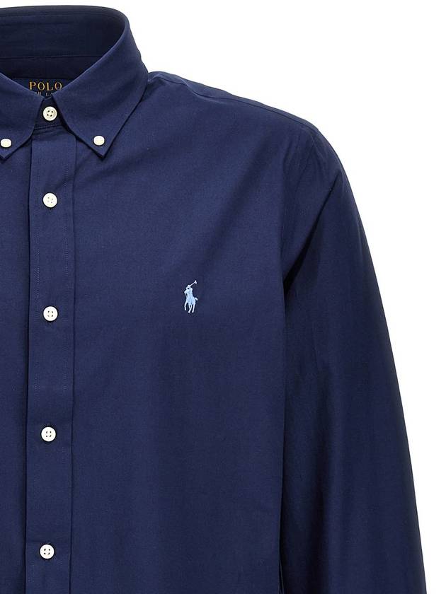 Embroidery Pony Logo Poplin Long Sleeve Shirt Black - POLO RALPH LAUREN - BALAAN 4