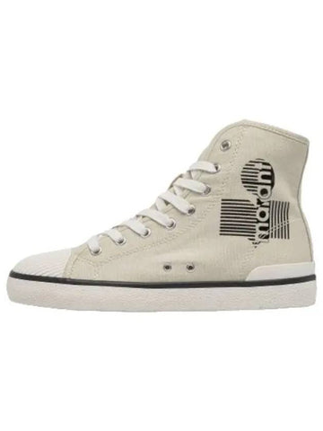 Benkin high top canvas sneakers chalk - ISABEL MARANT - BALAAN 1