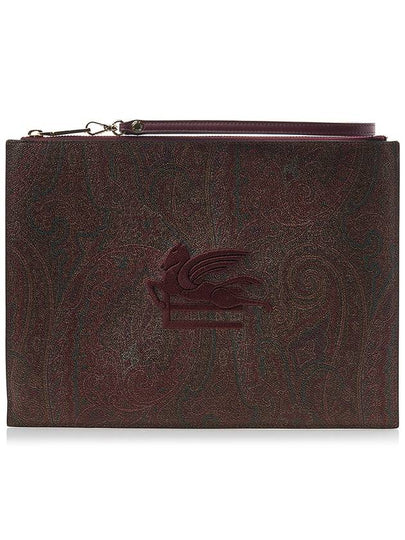 Logo Clutch Bag Brown - ETRO - BALAAN 2