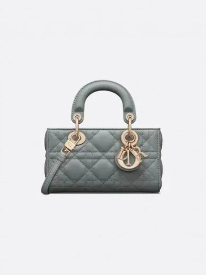 Lady D Joy Cannage Lambskin Micro Tote Bag Grey - DIOR - BALAAN 2