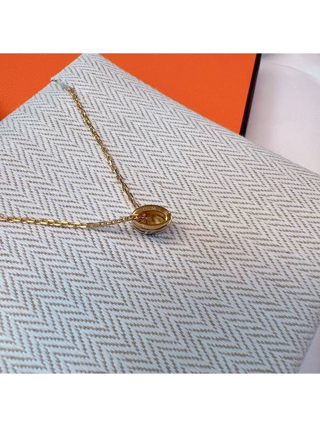 Mini Pop H Pendant Necklace Gold Noir - HERMES - BALAAN 8