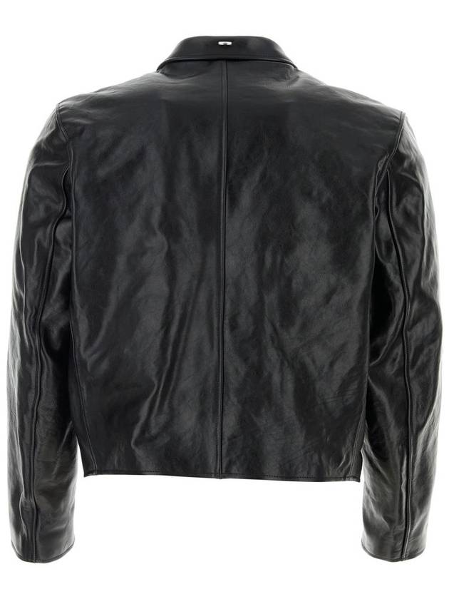 Mini Zipper Dyed Leather Jacket Black - OUR LEGACY - BALAAN 3