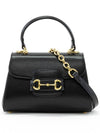 Horsebit 1955 Top Handle Mini Leather Tote Bag Black - GUCCI - BALAAN 3