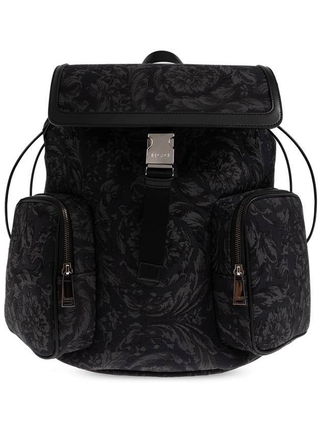 Versace Backpack With Barocco Pattern, Men's, Black - VERSACE - BALAAN 1