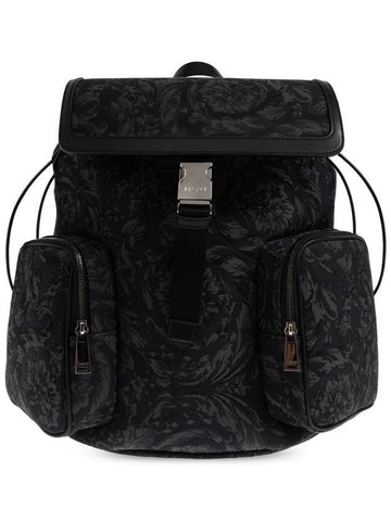 Versace Backpack With Barocco Pattern, Men's, Black - VERSACE - BALAAN 1