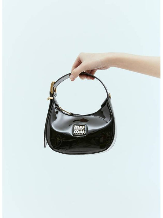 Patent Leather Hobo Shoulder Bag Black - MIU MIU - BALAAN 1