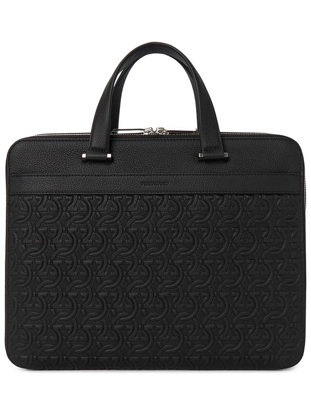 Gancini Embossed Brief Case Black - SALVATORE FERRAGAMO - BALAAN 2