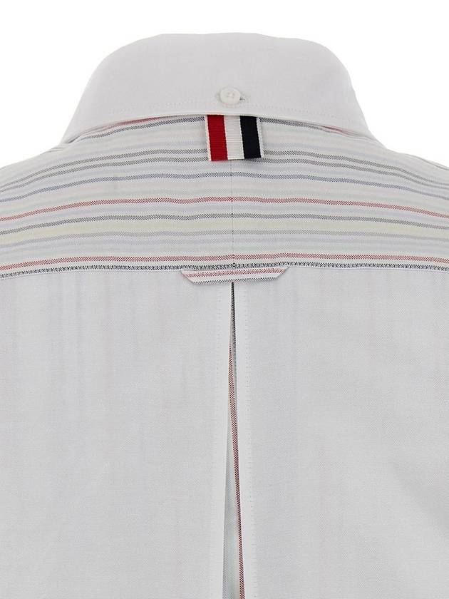 Pleated Back Striped Oxford Short Dress - THOM BROWNE - BALAAN 5