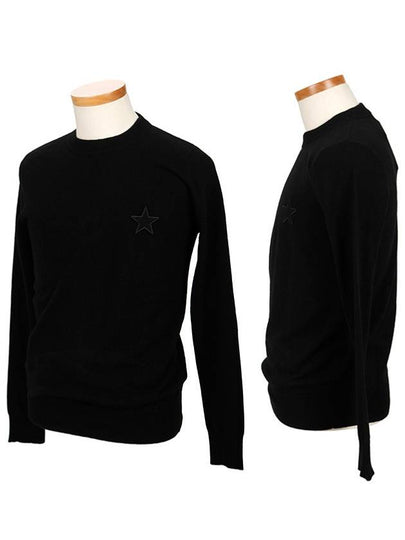 Star Patch Slim Fit Knit Top Black - GIVENCHY - BALAAN 2