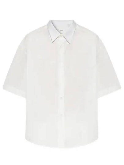 Men's Pocket Cotton Short Sleeve Shirt White - AMI - BALAAN 2