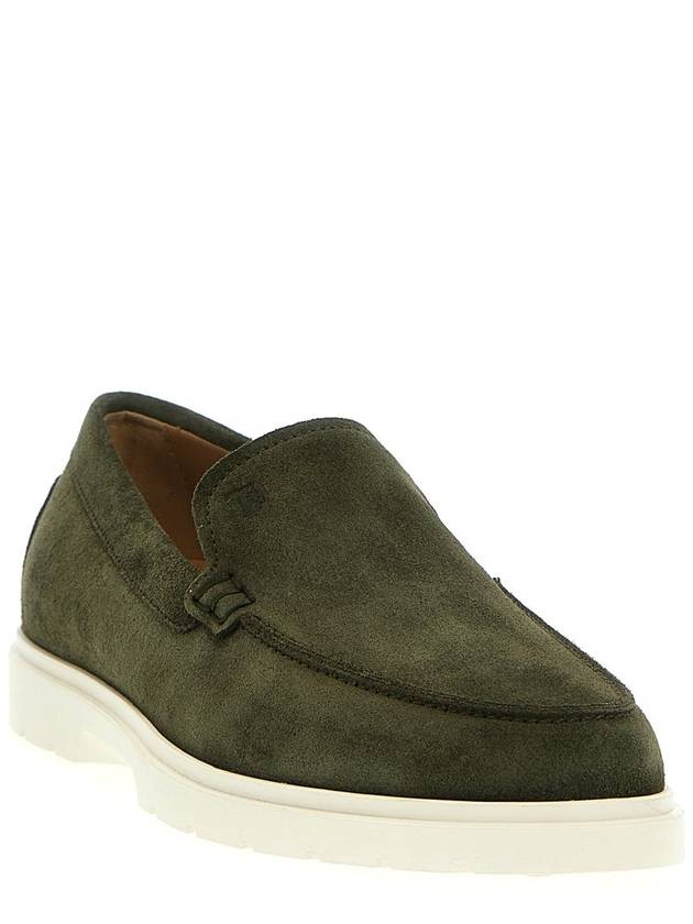 Suede Slipper Loafers Green - TOD'S - BALAAN 3