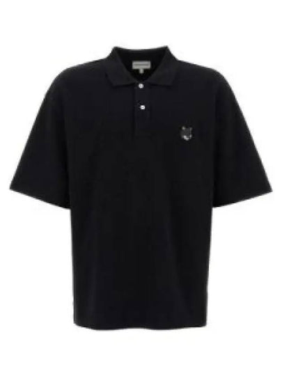 Bold Fox Head Patch Oversized Polo Shirt Black - MAISON KITSUNE - BALAAN 2