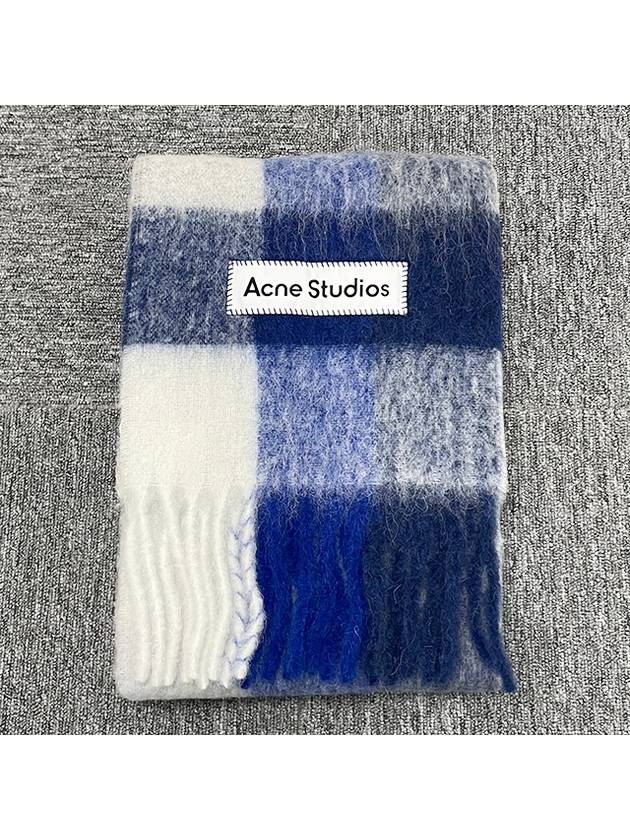 Studios Mohair Check Scarfwhite Gray Royal Blue - ACNE STUDIOS - BALAAN 3