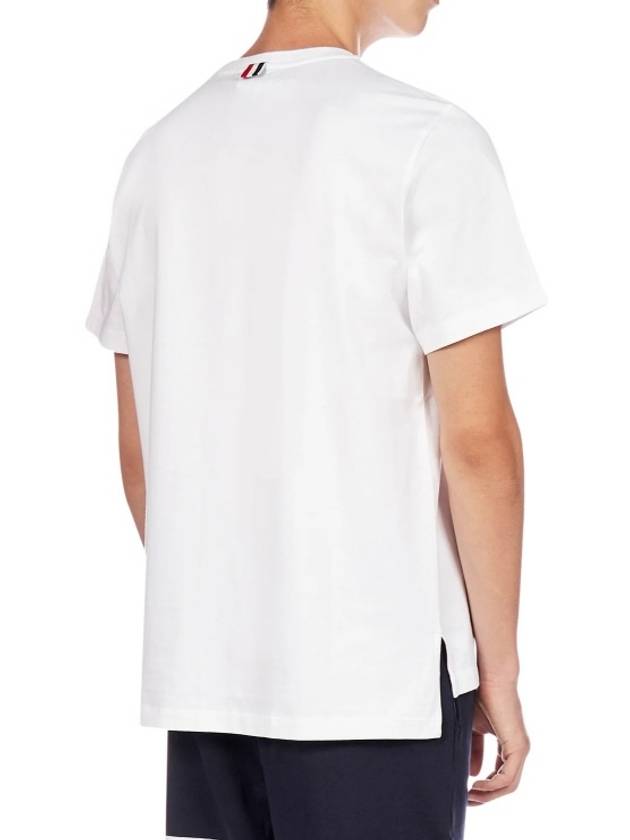 Men's Side Slit Relaxed Short Sleeve T-Shirt White - THOM BROWNE - BALAAN 5