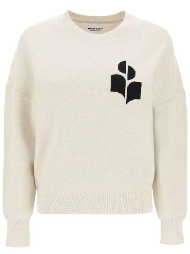 Logo Intarsia Crewneck Sweater Ecru - ISABEL MARANT - BALAAN 3