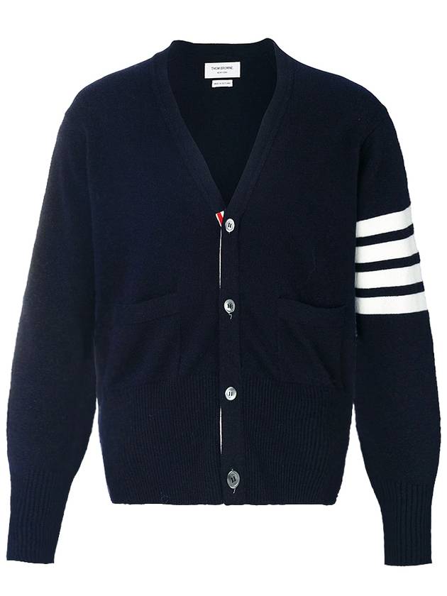 Men's Diagonal Classic Cashmere Cardigan Navy - THOM BROWNE - BALAAN 2