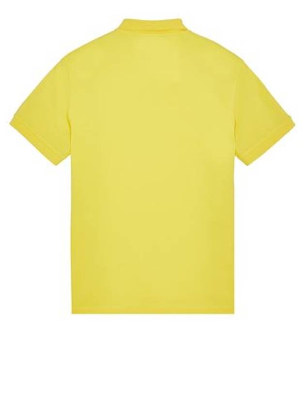 Men's Logo Patch Cotton Polo Shirt Yellow - STONE ISLAND - BALAAN 3