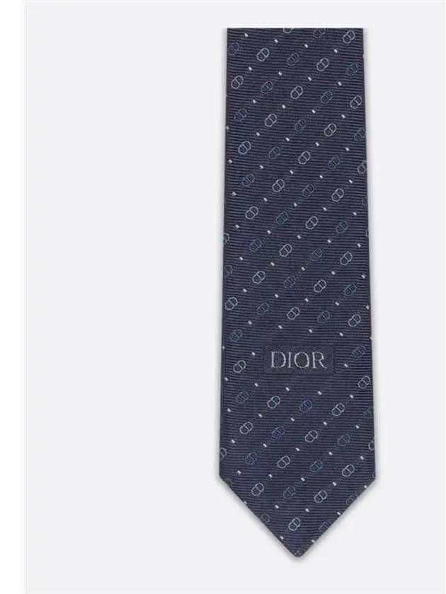 Nano CD Icon Silk Tie Navy - DIOR - BALAAN 3