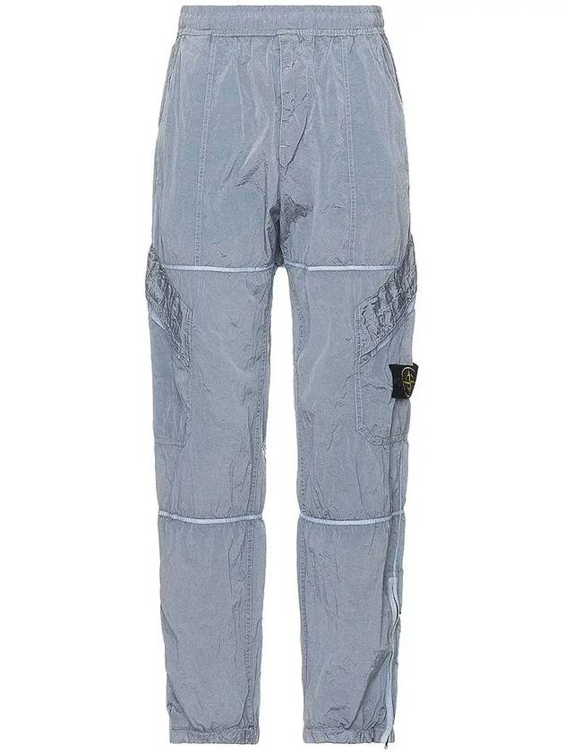 Compass Badge Pleated Track Pants Light Blue - STONE ISLAND - BALAAN 3