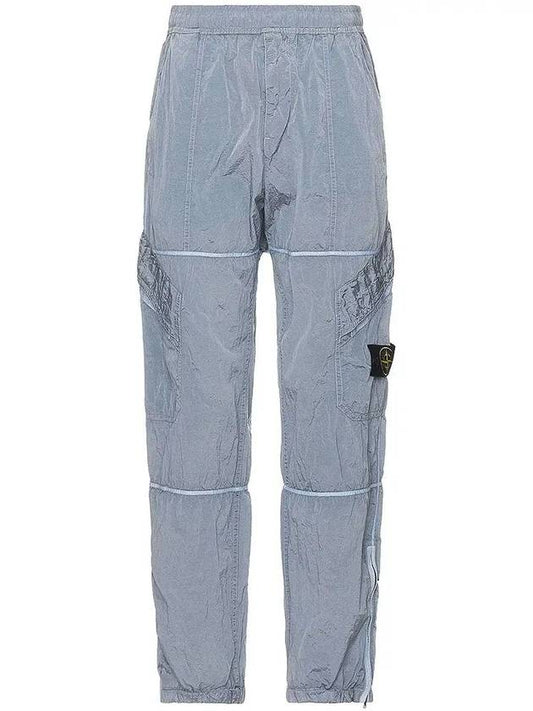 Compass Badge Pleated Track Pants Light Blue - STONE ISLAND - BALAAN 2