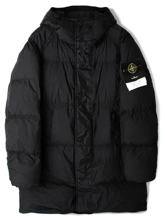 Men's Wappen Patch Crinkle Wraps Long Padding Black - STONE ISLAND - BALAAN 2