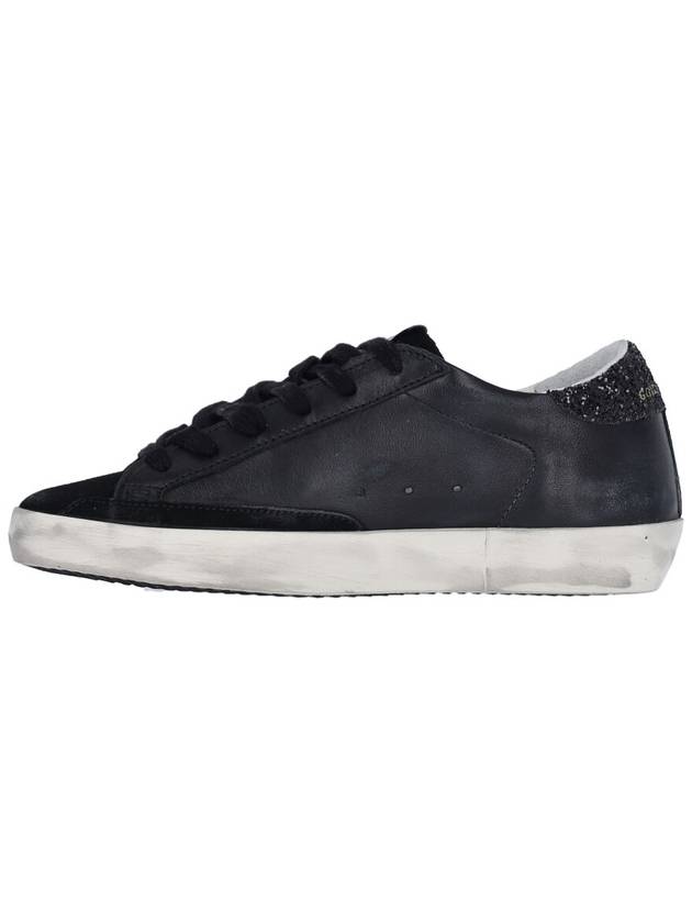 Superstar Glitter Tab Leather Low Top Sneakers Black - GOLDEN GOOSE - BALAAN 4