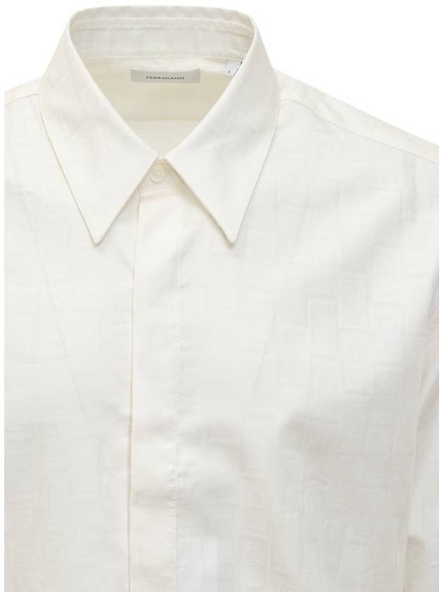 24FW long sleeve shirt 143976 0776070 BIANC - SALVATORE FERRAGAMO - BALAAN 5