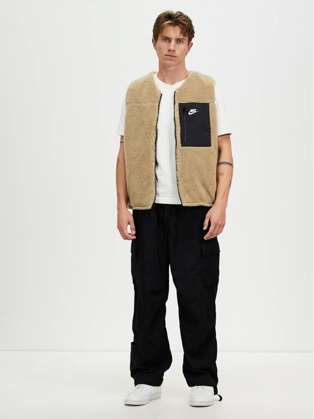 Reversible Sherpa Vest Khaki Black - NIKE - BALAAN 3