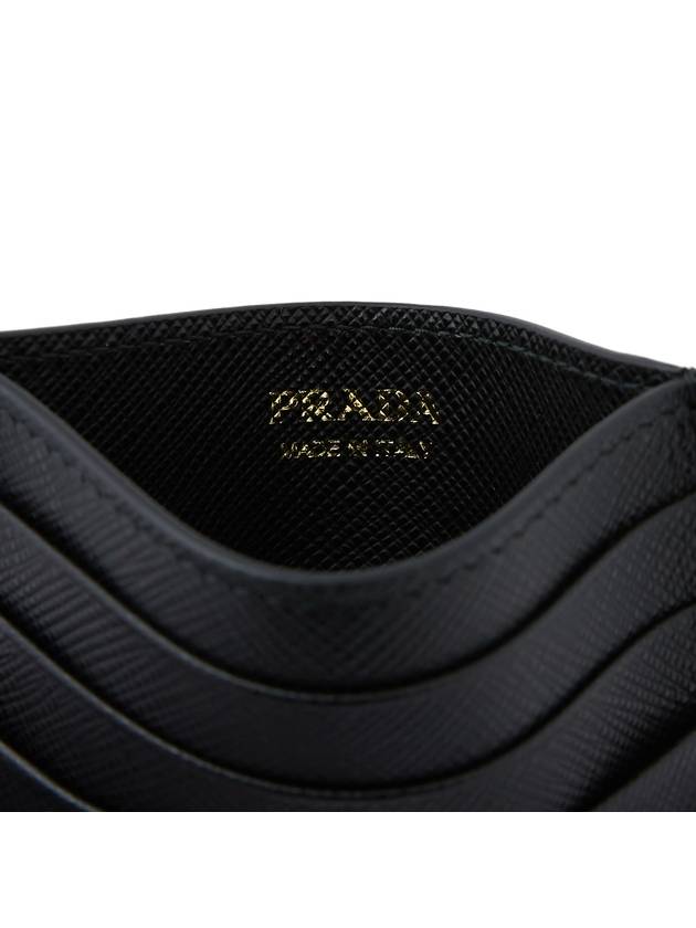 Metal Logo Saffiano Card Wallet Black - PRADA - BALAAN 7