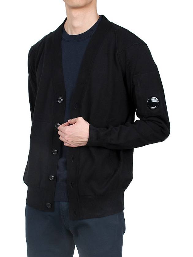 Lens Cotton Cardigan Black - CP COMPANY - BALAAN 4