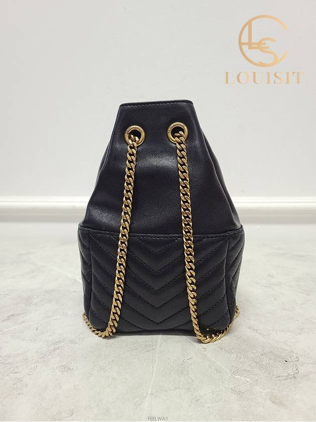 Used luxury goods Lewis It Black lambskin gold JOE mini chain bucket bag - SAINT LAURENT - BALAAN 5