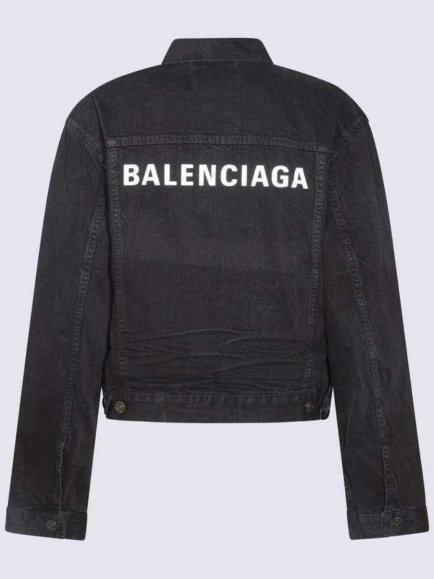 Back Logo Denim Jacket Black - BALENCIAGA - BALAAN 5